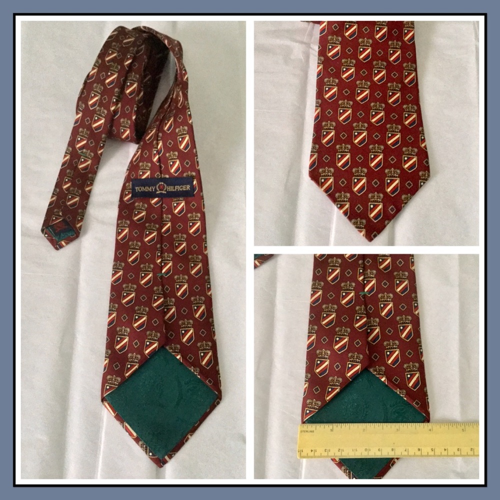 Hilfiger classic preppy crest crown vintage tie